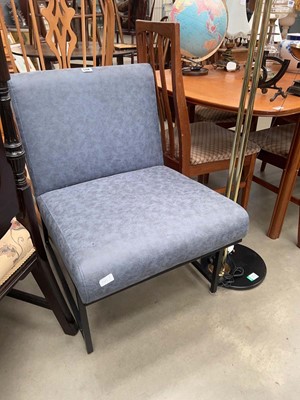 Lot 5128 - Grey suede effect easy chair