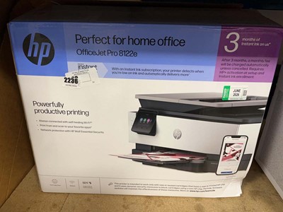 Lot 2236 - Boxed HP Office Jet Pro 8122E Printer