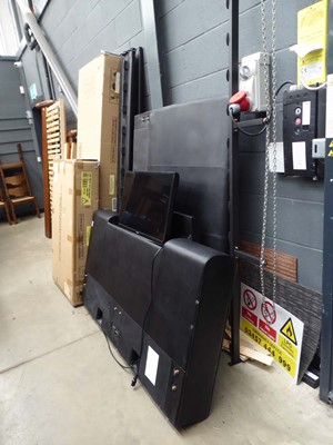 Lot 5317 - Contemporary black leather effect bedstead...
