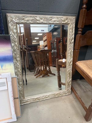 Lot 5264 - Rectangular bevelled mirror in floral frame
