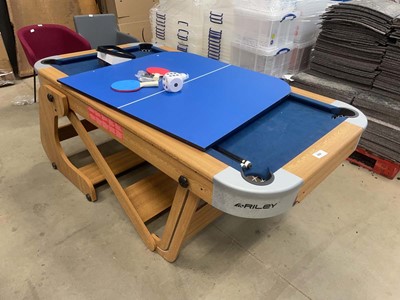 Lot 4531 - Riley folding pool table/ping pong table/dart...