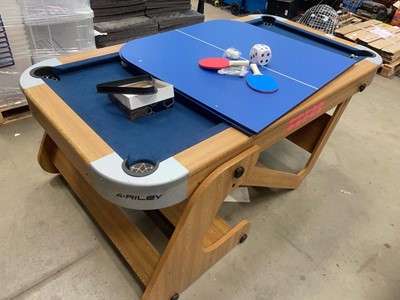 Lot 4531 - Riley folding pool table/ping pong table/dart...