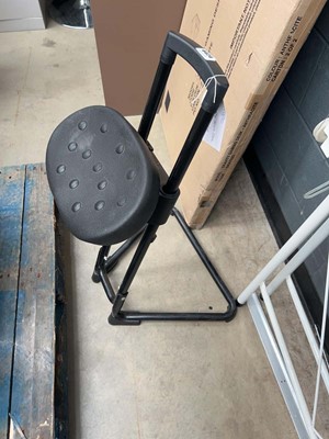 Lot 4424 - Black metal workbench stool