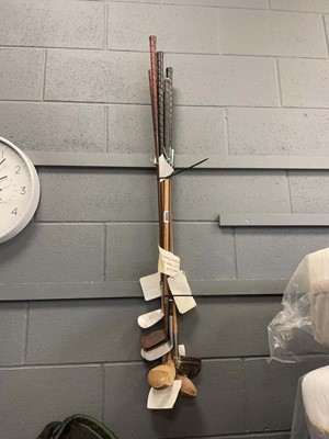 Lot 5356 - Eight vintage Hickory shafted and other golf...