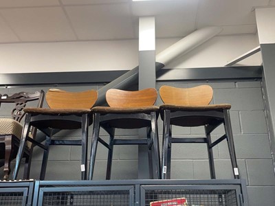 Lot 5479 - 3 ebonized mid-century dining chairs