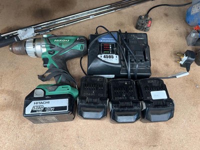 Lot 4595 - Hikoki battery powered drill with 4 batteries...