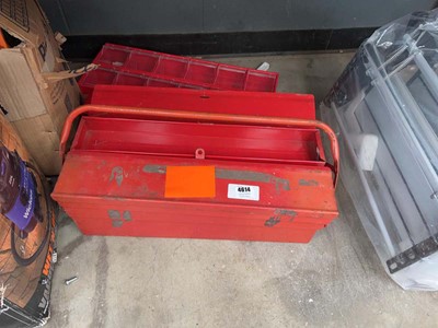 Lot 4614 - Red metal concertina toolbox