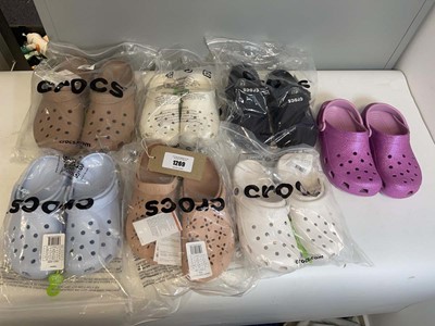 Lot 7x Pairs of Crocs in various styles and sizes