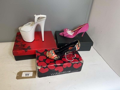 Lot 3x Boxed pairs of high heels to include Hobbs...