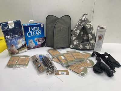 Lot 3596 - Cat litter, cat bed, pet carrier, pet water...