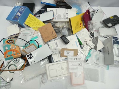 Lot 2421 - Assorted smartphone accessories; cases /...