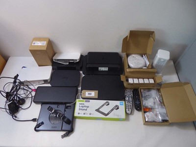 Lot 2422 - Bag containing various routers, TV box, laptop...