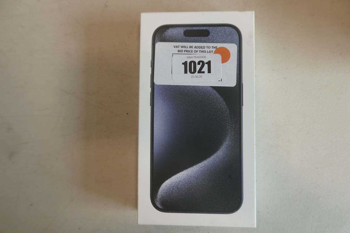 Lot 1021 - Apple iPhone 15 Pro, 128GB, Blue Titanium,...