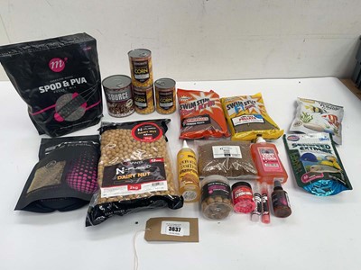 Lot 3637 - Assorted fishing bait pellets, Hooking corn,...