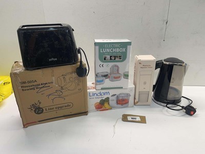 Lot 3647 - Tower kettle, toaster, electric lunch box,...