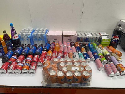 Lot 3654 - 3 bags of drinks including Fanta, Trip, Red...