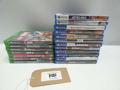 Lot 2137 - 2x PS5 games, 10x PS4 games and 7x Xbox One games