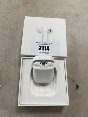 Lot 2114 - Apple AirPods, boxed with charging case