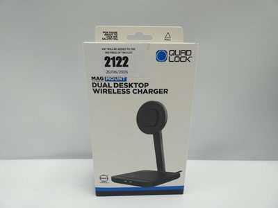 Lot 2122 - QuadLock MagMount dual desktop wireless charger
