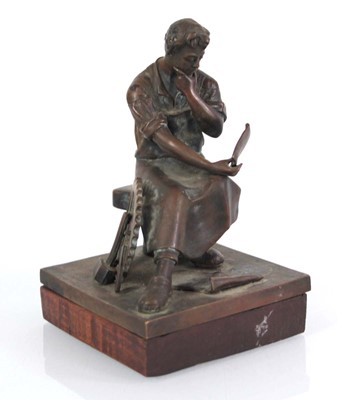 Lot 77 - After Von Füllborn, a brown-patinated figure...