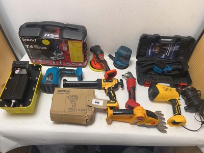 Lot 4708 - Power tools to include a cased Trend router...
