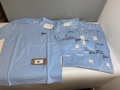 Lot 3791 - 8x Casual Friday blue flag logo t-shirts