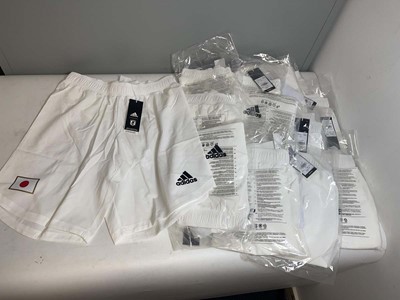 Lot 3802 - 13x Adidas Japan JFA shorts in white