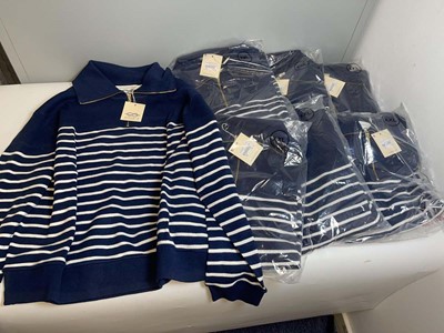 Lot 3809 - 7x House of Bruar t-zip breton sweaters in...