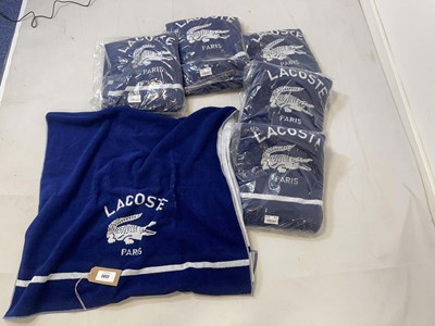 Lot 3822 - 6x Lacoste 100% cotton beach towels 35x63" in...