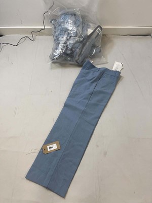 Lot 3832 - 8x Selected dusty blue wide leg tailored trousers