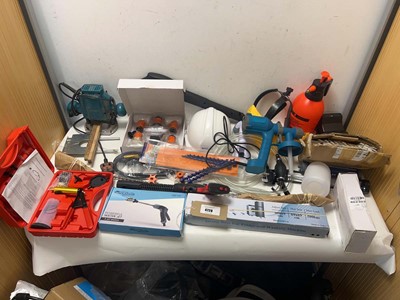 Lot 4729 - Tools and DIY include a Makita router saw,...