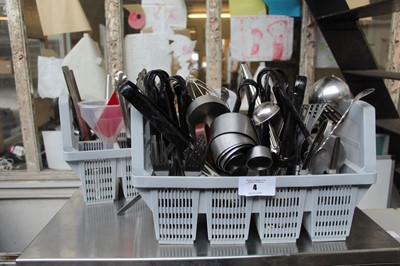 Lot 4 - 2x grey cutlery washer racks containing...