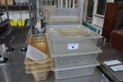 Lot 10 - Various plastic gastronome containers, some...
