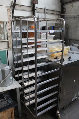 Lot 11 - 80cm two-sided tray clearing trolley