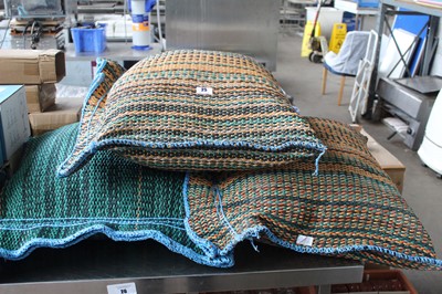 Lot 25 - 3x heavy hessian type woven cushions
