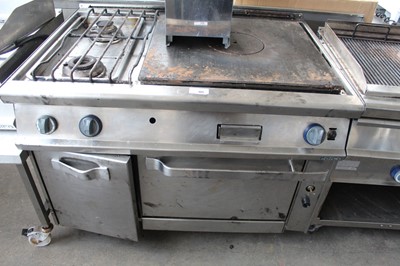 Lot 121 - 120cm gas Gico solid-top twin-burner cooker...