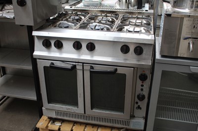 Lot 39 - 90cm gas Falcon 6-burner cooker with 2-door...