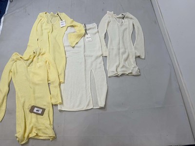 Lot 3867 - 4x T/ALA beach knit mini dresses / skirt sizes...