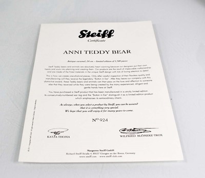 Lot 124 - A limited edition Steiff fully jointed 'Anni'...
