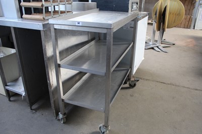 Lot 147 - Vendor 90cm 3-tier mobile stainless steel trolley