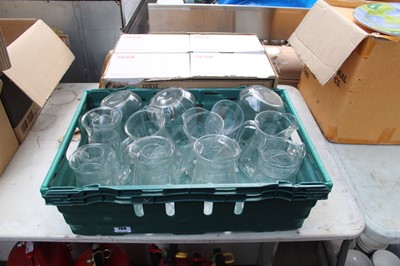 Lot 159 - Tray of glass water jugs and 4 boxes of Rastal...