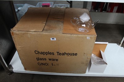 Lot 165 - Large box containing glass teapots