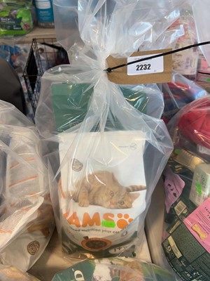 Lot 2232 - A bag containing a selection of cat food to...
