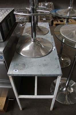 Lot 191 - 2 galvanised top metal frame tables