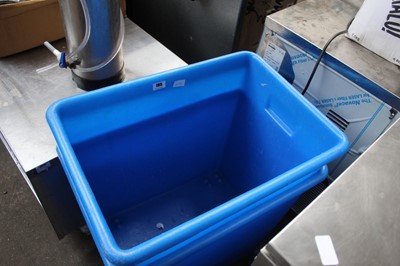 Lot 195 - 2 large blue plastic bottle bins