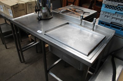 Lot 197 - 130 Stainless steel single bowl sink unit with...
