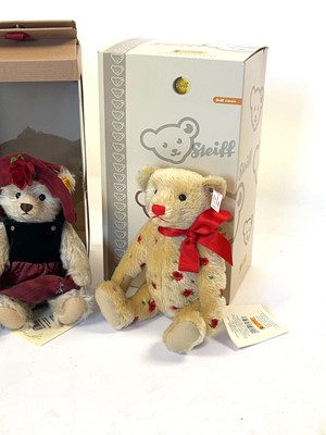 Lot A collection of three boxed Steiff bears,...