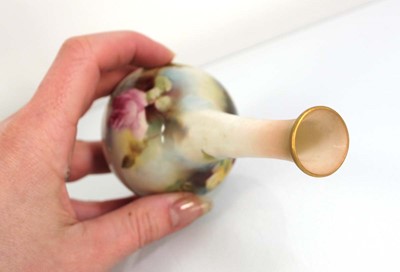 Lot 155 - A Royal Worcester ewer of squat form decorated...