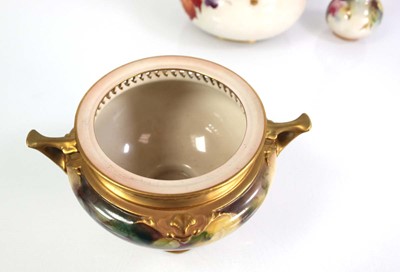 Lot 155 - A Royal Worcester ewer of squat form decorated...