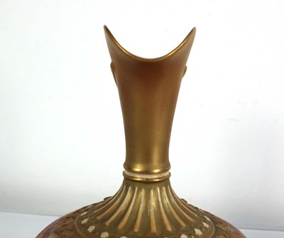 Lot 155 - A Royal Worcester ewer of squat form decorated...